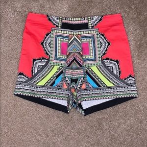 High-waisted Aztec shorts